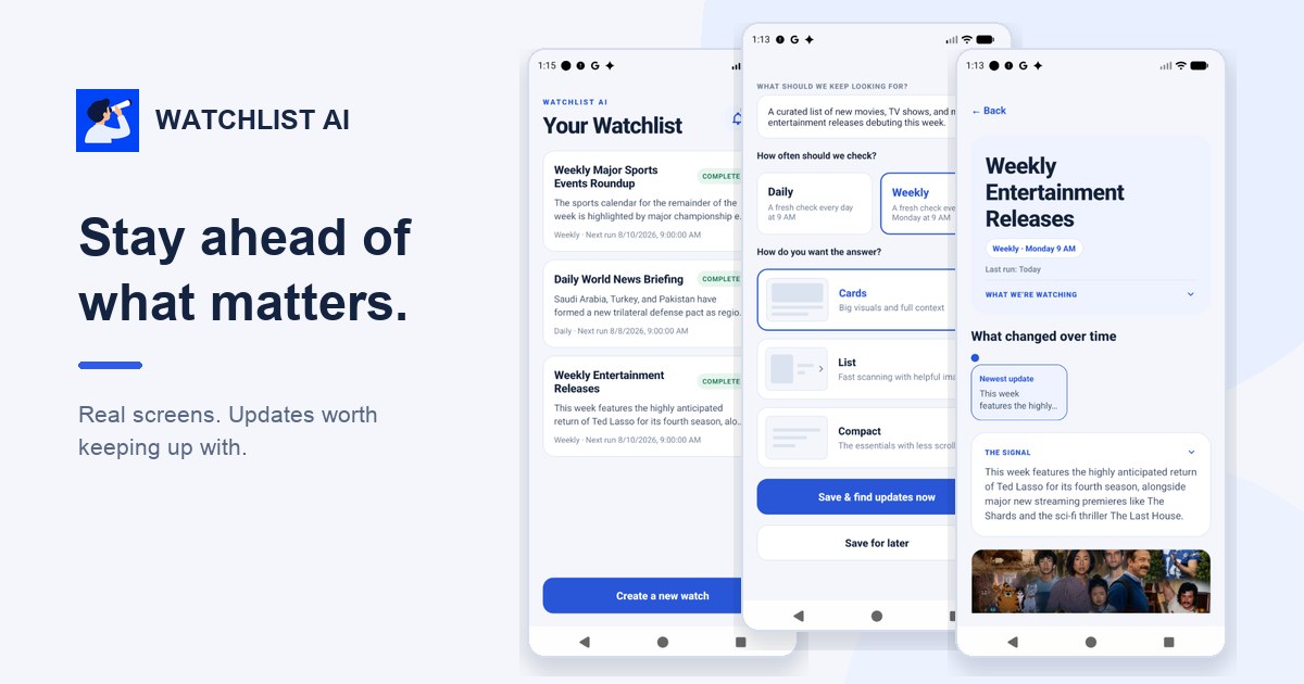 Watchlist AI — AI Web Monitor & Google Alerts Alternative